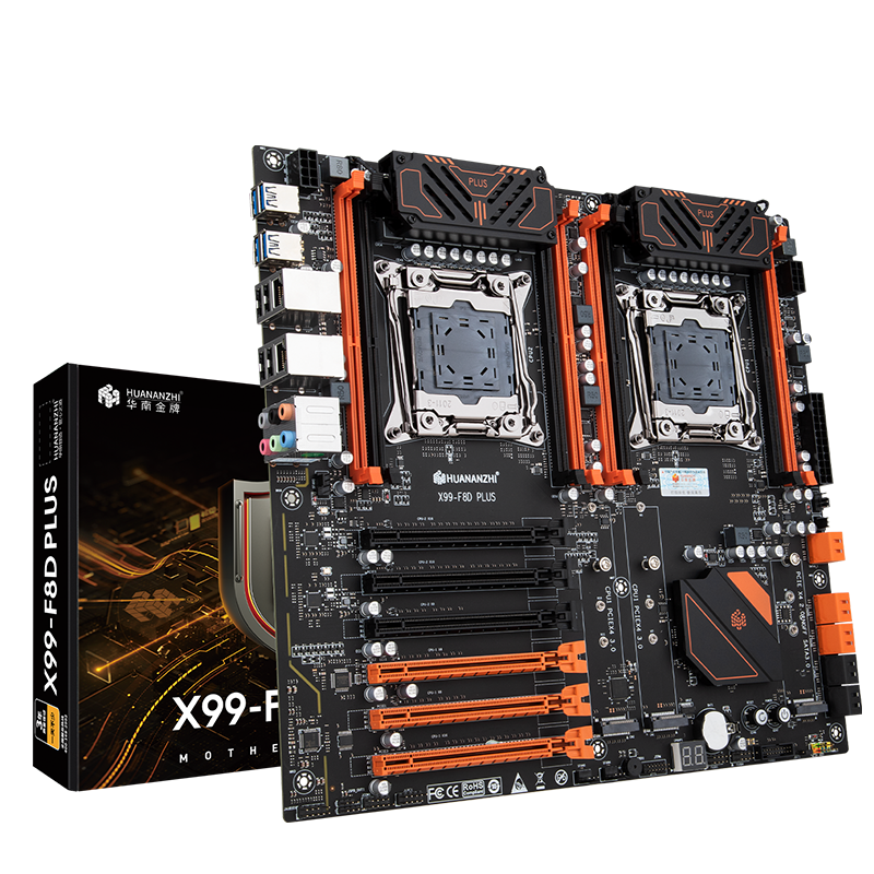 HUANANZHI X99-F8D PLUS Motherboard, Intel C612 Chipset, LGA 2011-3 Socket, 8 x DDR4 Slots