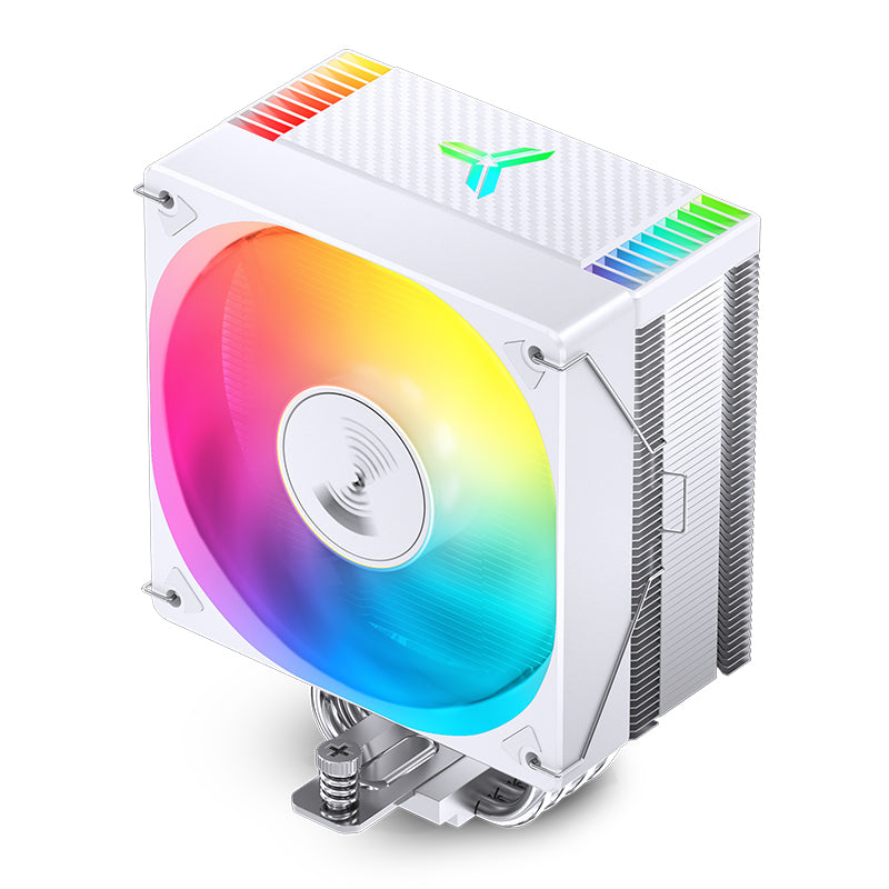 JONSBO CR1000EVO ARGB White CPU Air Cooler, 120mm PWM Fan, 4 Heat Pipes, Addressable RGB, White