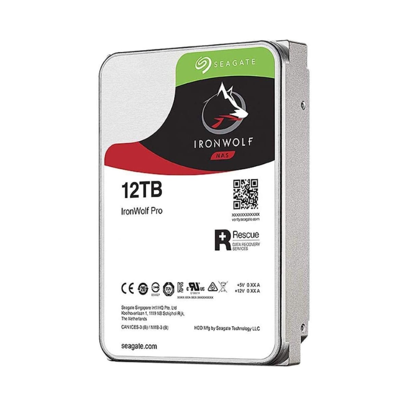 Seagate IronWolf Pro 12TB NAS Hard Drive, 7200 RPM, SATA 6Gb/s, 256MB Cache