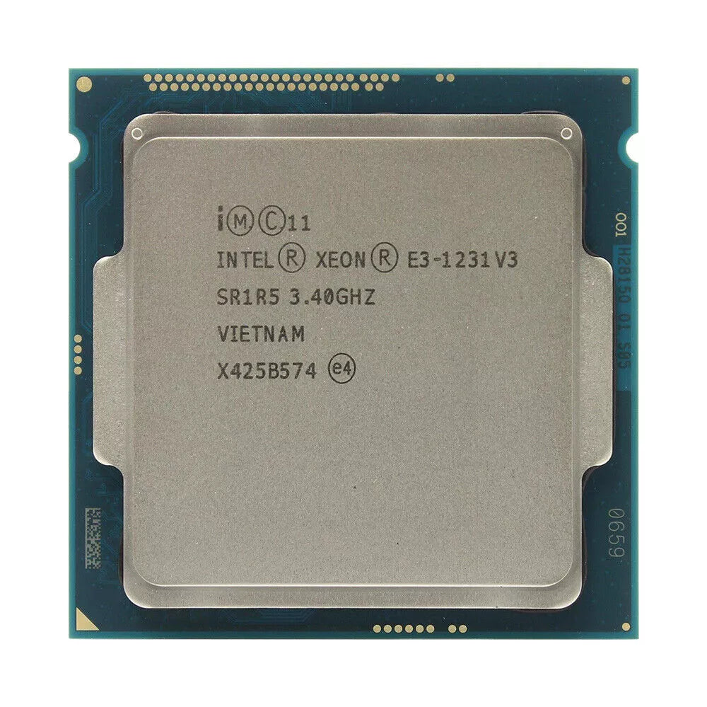 Intel Xeon E3-1231 V3 Processor, 4 Cores, 8 Threads, 3.4 GHz (3.8 GHz Turbo), LGA 1150, 8MB Cache - Server CPU