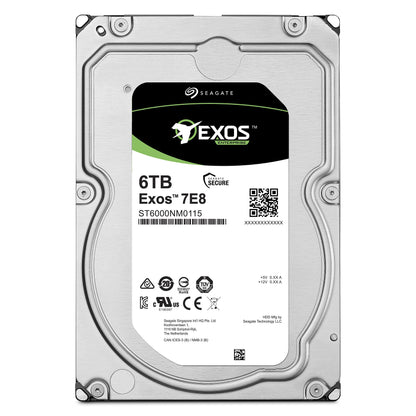 Seagate Exos 7E8 6TB Hard Drive ST6000NM0115, 7200 RPM, 256MB Cache, 3.5" SATA - Refurbished