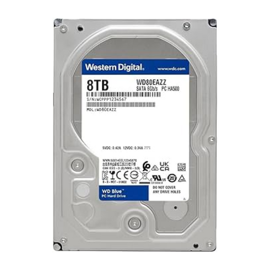 Refurbished 8TB WD80EAZZ Hard Drive, SATA 6Gb/s, 7200 RPM, 256MB Cache, 3.5" - High Capacity HDD