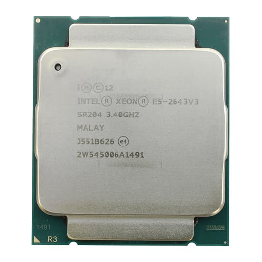 Intel Xeon E5-2643 v3 Processor, 6 Cores, 12 Threads, 3.4 GHz (3.7 GHz Turbo), LGA 2011-3, 20MB Cache - Server CPU