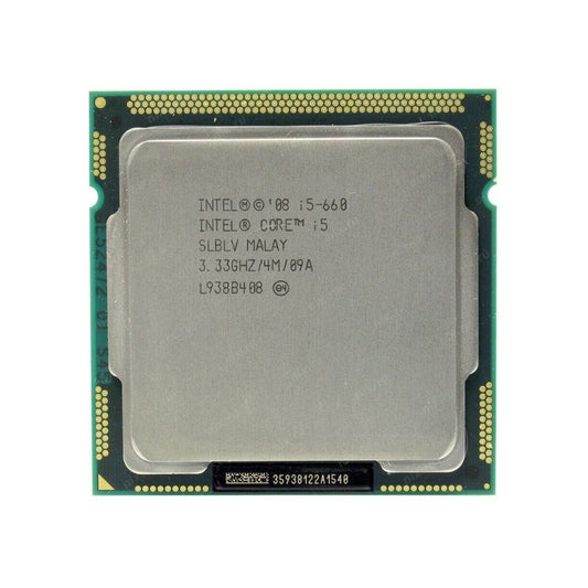 Intel Core i5-660 Processor, 2 Cores, 4 Threads, 3.33 GHz (3.46 GHz Turbo), LGA 1156, 4MB Cache - Desktop CPU