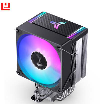 JONSBO CR-1400EVO RGB Black CPU Cooler, 120mm PWM Fan, Aluminum & Copper Heat Sink, RGB Lighting, Black