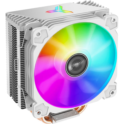 JONSBO CR1000EVO RGB White CPU Air Cooler, 120mm PWM Fan, 4 Heat Pipes, RGB Lighting, White