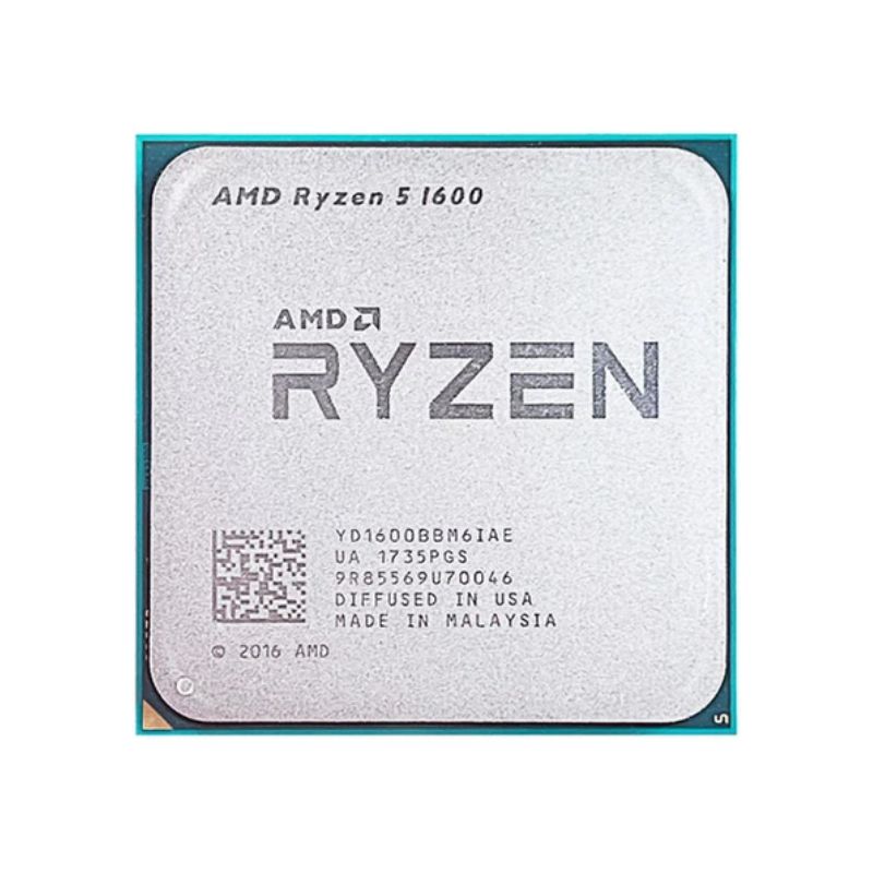 AMD Ryzen 5 1600 Processor, 6 Cores, 12 Threads, 3.2 GHz (3.6 GHz Turbo), AM4, 16MB Cache - Desktop CPU