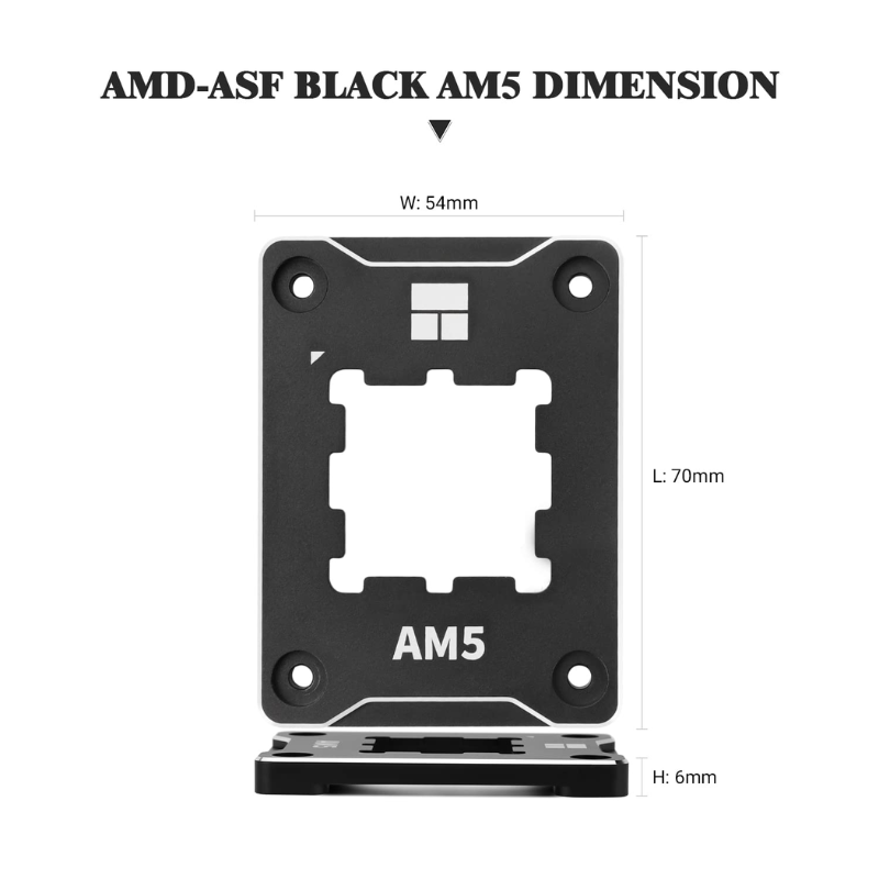 AM5 CPU Holder (black) - Universal Desktop CPU Stand, Adjustable Design, for AM5 Socket and Compatible CPUs