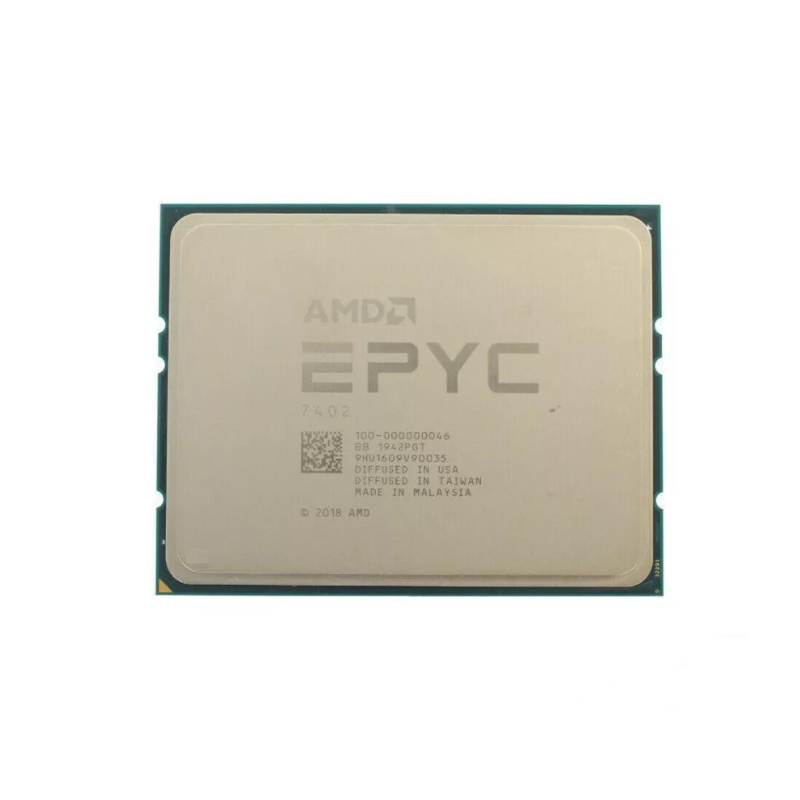 AMD EPYC 7402 Processor, 24 Cores, 48 Threads, 2.8 GHz (3.35 GHz Turbo), Socket SP3, 64MB Cache - Server CPU