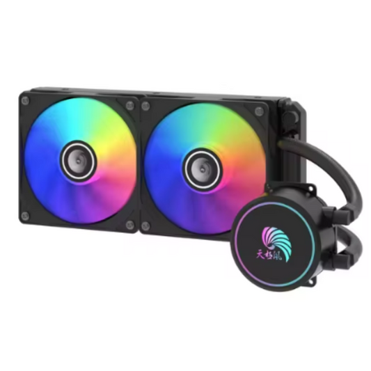 Huananzhi 240 CPU Cooler, Radiator, Dual 120mm Fans, RGB Lighting,CPU Water Cooling